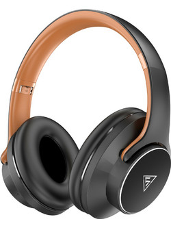 Doqaus Design 1 Ενσύρματα & Ασύρματα Bluetooth Ακουστικά Over Ear Μαύρα Καφέ