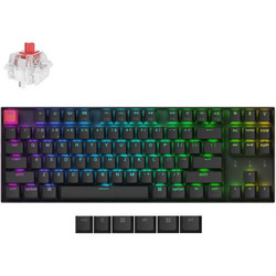 Keychron K8 V2 QMK Hot Swappable Ασύρματο Μηχανικό Gaming Πληκτρολόγιο TenKeyLess με Keychron Super Red Διακόπτες RGB Black