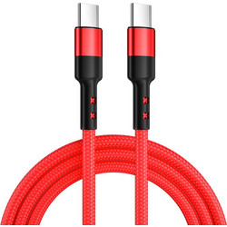 Caruba Braided USB-C to USB-C 60W 1m Red 8718485022203