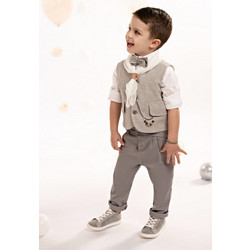 Baby Bloom Βαπτιστικό Κοστούμι για Αγόρι με Παντελόνι Πουκάμισο & Γιλέκο 6τμχ 125-26-8270