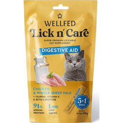 Wellfed Lick n' Care Adult Digestive Aid with Chicken & Whole Sheep Milk 90gr