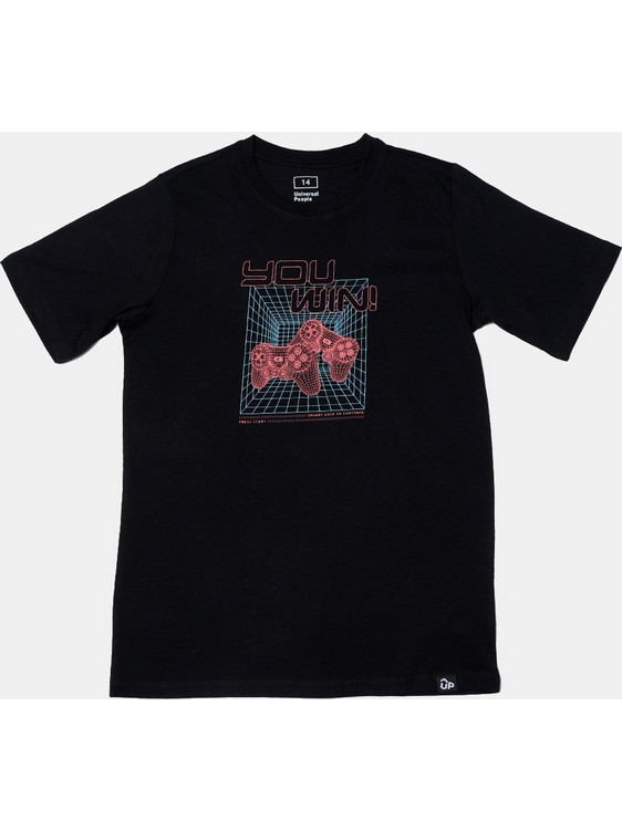 Up You Win Παιδικό T-Shirt Κοντομάνικο Μαύρο GQ225TUPCJR15-NGR