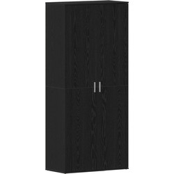 vidaXL Παπουτσοθήκη Ξύλινη Μαύρη M80xΠ39xY180cm 3333875