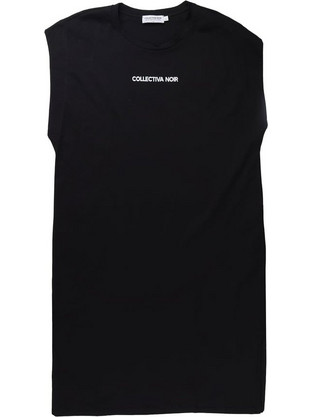 Collectiva Noir Midi Καλοκαιρινό Καθημερινό Φόρεμα Μαύρο CN140T05COT
