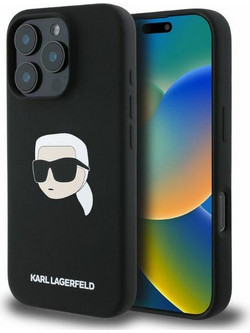 Karl Lagerfeld Liquid Silicone MagSafe Karl Head Back Cover Black (iPhone 16 Pro Max)