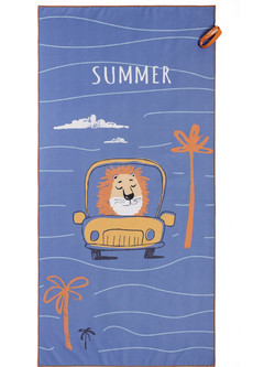 Nima Lion Trip Παιδική Πετσέτα Θαλάσσης Microfiber Μπλε 70x140cm