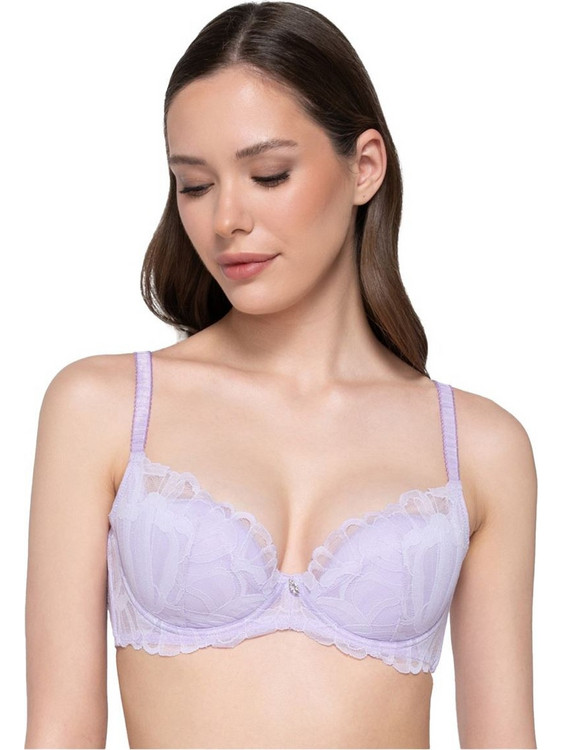 Luna Melody Σουτιέν Balconette Push Up με Μπανέλα Λιλά 14242