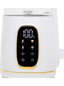 Adler AD 1305 Ανοξείδωτος Βραστήρας 1.7lt 2200W με Ρύθμιση Θερμοκρασίας Λευκός