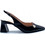 Ellen Γόβες Slingback Δερμάτινες με Χοντρό Χαμηλό Τακούνι Μαύρες 517167