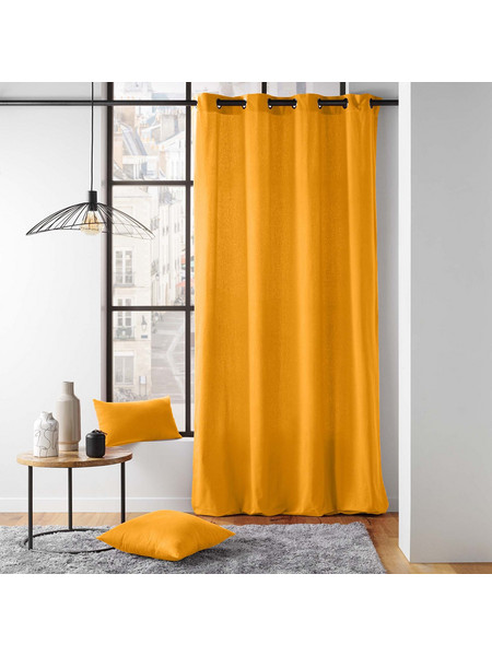 Douceur d'interieur Κουρτίνα Παραθύρου με Τρουκς 135x260 Twily 1612129 Jaune