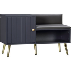 HOMCOM Παπουτσοθήκη Σκαμπό Ξύλινη Hallway Γκρι M80xΠ33xY49cm 837-297V01GY