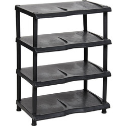 Homeplus Παπουτσοθήκη Πλαστική Μαύρη M47xΠ30xY64cm 07.16.0227
