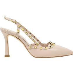 Fardoulis Γόβες Slingback Δερμάτινες με Λεπτό Ψηλό Τακούνι Εκρού 749-51A