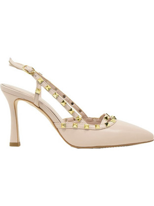 Fardoulis Γόβες Slingback Δερμάτινες με Λεπτό Ψηλό Τακούνι Εκρού 749-51A