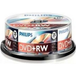 Philips DW4S4B25F/00 Εγγράψιμα DVD+RW 4x 4.7GB Cake Box 25τμχ