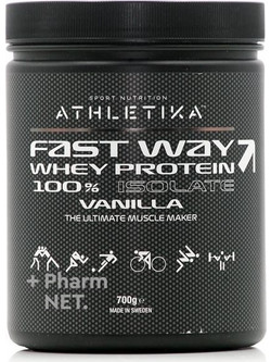 Athletika Sport Nutrition Fast Way Vanilla Πρωτεΐνη Ορού Γάλακτος Γράμμωσης Χωρίς Γλουτένη 700gr