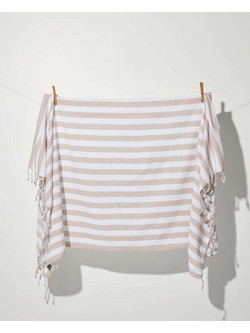 Pennie Chevron Πετσέτα Παρεό Θαλάσσης Μπεζ 90x170cm 380283-06