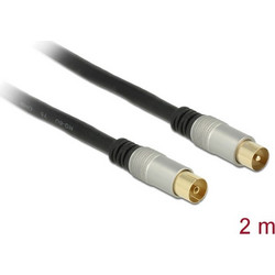 DeLOCK Καλώδιο Κεραίας Coax Male to Coax Female 2m Black 88946