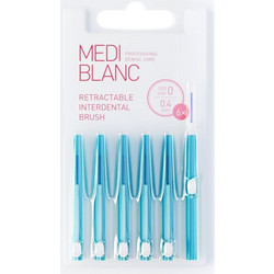 Mediblanc TB Pull Out Μεσοδόντια Βουρτσάκια 0.4mm Γαλάζια 6τμχ