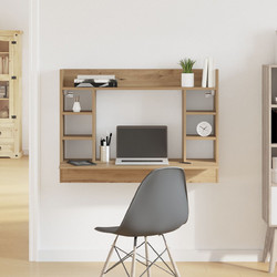 vidaXL Γραφείο Τοίχου Ξύλινο με Βιβλιοθήκη 105x48x75cm 869193