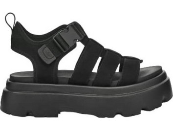 UGG Cora Καλοκαιρινές Γυναικείες Πλατφόρμες Χαμηλές Μαύρες 1152698-BLK