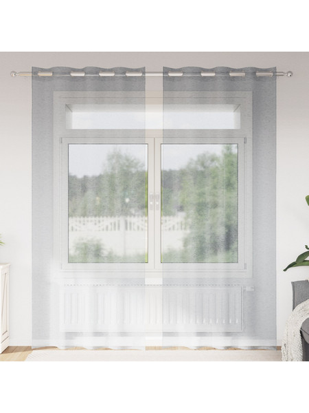 vidaXL Σετ Κουρτίνες Παραθύρου με Τρουκς 140x225 2τμχ 4108004 Σκούρο Γκρι