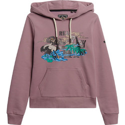 Superdry Japanese Γυναικείο Αθλητικό Φούτερ με Κουκούλα Λιλά W2012053A-5OI
