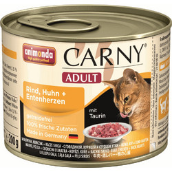 Animonda Carny Adult with Beef, Chicken & Duck Hearts 200gr