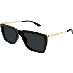 Saint Laurent SL765 001 Ανδρικά Γυαλιά Ηλίου Τετράγωνα Μεταλλικά Μαύρο Χρυσό με Μαύρο Φακό