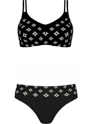 Amoena Bikini Set Μπουστάκι Ψηλόμεσο Μαύρο 71748-71750