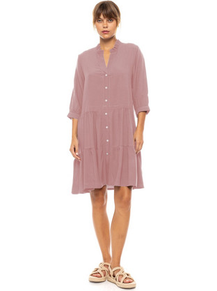 Pink Label Mini Καλοκαιρινό Καθημερινό Φόρεμα Σεμιζιέ Μεταξωτό Ροζ BN-287-594930