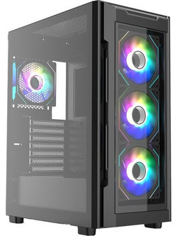 Supercase Uriel Black Midi Tower Κουτί Υπολογιστή με Πλαϊνό Παράθυρο