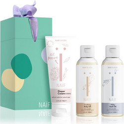 Naif Baby & Kids Newborn Essentials Soothing Baby Oil 100ml + Milky Bath Oil 100ml + Diaper Cream 75ml