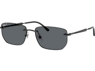 Ray-Ban RB3768 00281 Ανδρικά Γυαλιά Ηλίου Ορθογώνια Μεταλλικά Μαύρα με Μαύρο Φακό