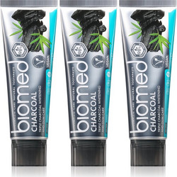 Biomed Charcoal Οδοντόκρεμα για Λεύκανση Ενεργού Άνθρακα 3x100gr