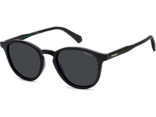 Polaroid Eyewear PLD4191S Ανδρικά Γυαλιά Ηλίου Στρογγυλά Κοκάλινα Μαύρα με Μαύρο Φακό