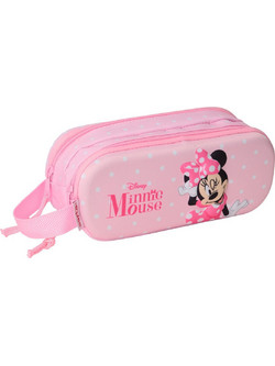 Safta Minnie 3D Κασετίνα Βαρελάκι με 2 Θήκες Ροζ 8412688596348