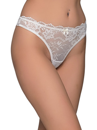 Milena By Paris Γυναικείο Sexy String με Δαντέλα Εκρού 7725