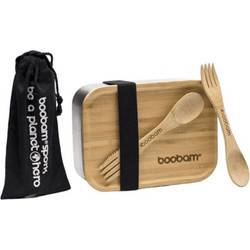 Boobam Δοχείο Φαγητού Inox 800ml Καφέ Ασημί