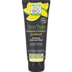 So' Bio Etic Clean'Yuzu Purifying Κρεμώδης Μαύρη Μάσκα Προσώπου για Καθαρισμό με Άνθρακα 75ml