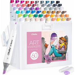 Ohuhu Art Chisel & Fine Μαρκαδόροι Ζωγραφικής Σετ 60 Χρώματα