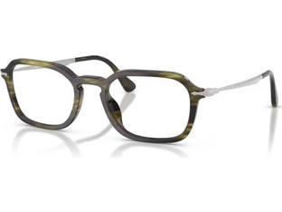 Persol PO3381V 1237 Ανδρικός Σκελετός Γυαλιών Οράσεως Κοκάλινος Ασημί Μαύρος