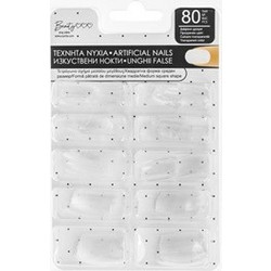 Μεσαία Διάφανα Square Tips Νυχιών 80τμχ