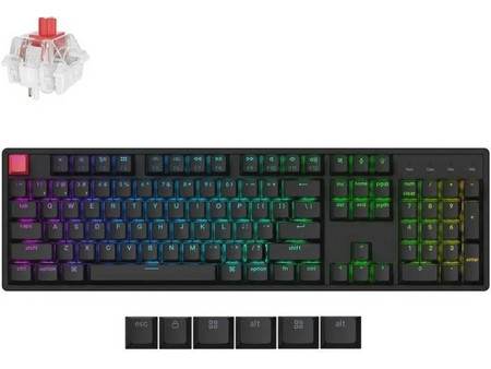 Keychron K10 QMK Hot Swappable Ασύρματο Μηχανικό Gaming Πληκτρολόγιο με Keychron Super Red Διακόπτες RGB Black