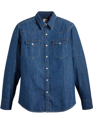 Levi's Ανδρικό Πουκάμισο Τζιν Μακρυμάνικο Κανονική Γραμμή Μπλε 85744-0041