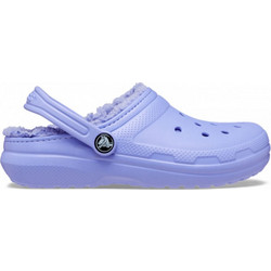 Crocs Ανατομικές Χειμερινές Παιδικές Παντόφλες για Κορίτσι με Γούνα Λιλά 207010-5PY