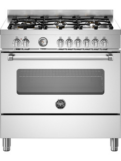 Bertazzoni MAS96L1EXT Κουζίνα Ηλεκτρική 103lt με Εστίες Αερίου 89.5cm