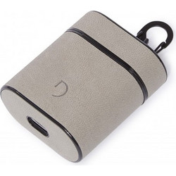 Decoded AirCase MagSafe Θήκη Δερμάτινη με Γάντζο για Apple AirPods 1 / 2 Γκρι