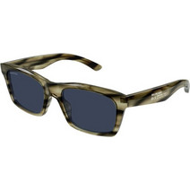 Balenciaga BB0423S 004 Ανδρικά Γυαλιά Ηλίου Τετράγωνα Κοκάλινα Καφέ με Μπλε Φακό