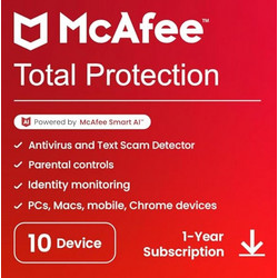 McAfee Total Protection 2025 για 10 Συσκευές και 1 Έτος Χρήσης (Ηλεκτρονική Άδεια)